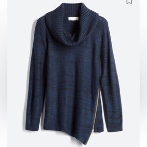 Cowl Neck Blue Sweater- Small